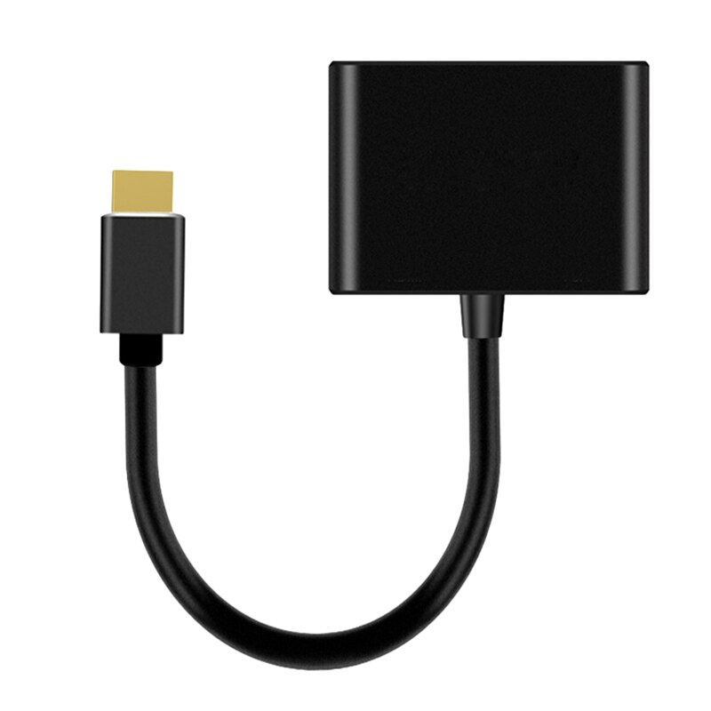 2-In-1 HDMI to HDMI VGA Adapter Converter Splitter in HDMI&VGA Out Simultaneously 20cm: Default Title