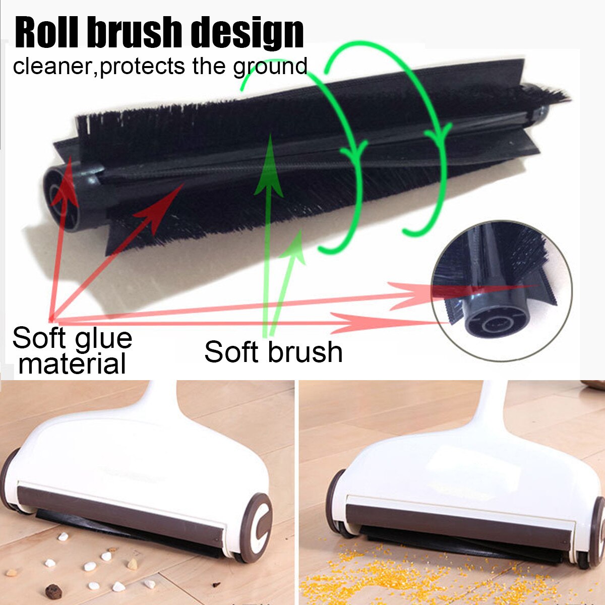 360 Degree Stainless Steel Hand Push Sweepers Sweeping Machine Push Type Magic Broom Sweepers Dustpan Household Cleaning Tools