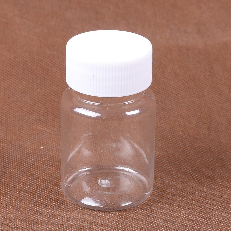 10Pcs 60Ml Transparante Plastic Pet Navulbare Seal Flessen Flesjes Reagens Winkel Container Plastic Schroefdop