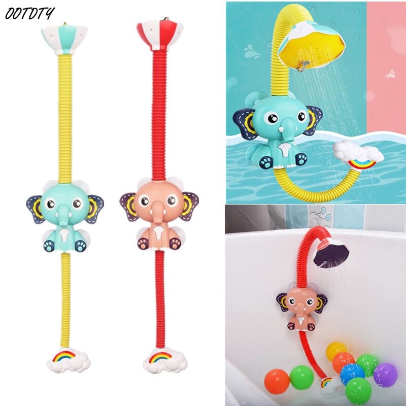 OOTDTY-grifo con de elefante para bebé, cabezal de ducha eléctrico, juguete de pulverización de agua para niños, juguetes de baño y natación