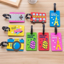 Cartoon Cute Luggage Tag Silicone Women Men Travel Suitcase Tag Name Addres Holder Baggage Boarding Label Tag