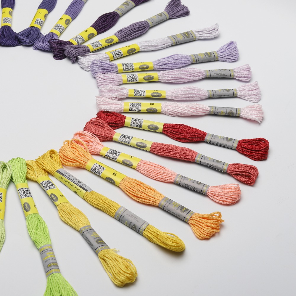 mm 35 DMC Colors Cotton Floss Cross stitch Embroidery Thread 6 strands Double Mercerized Singed Egyptian long fiber Cotton