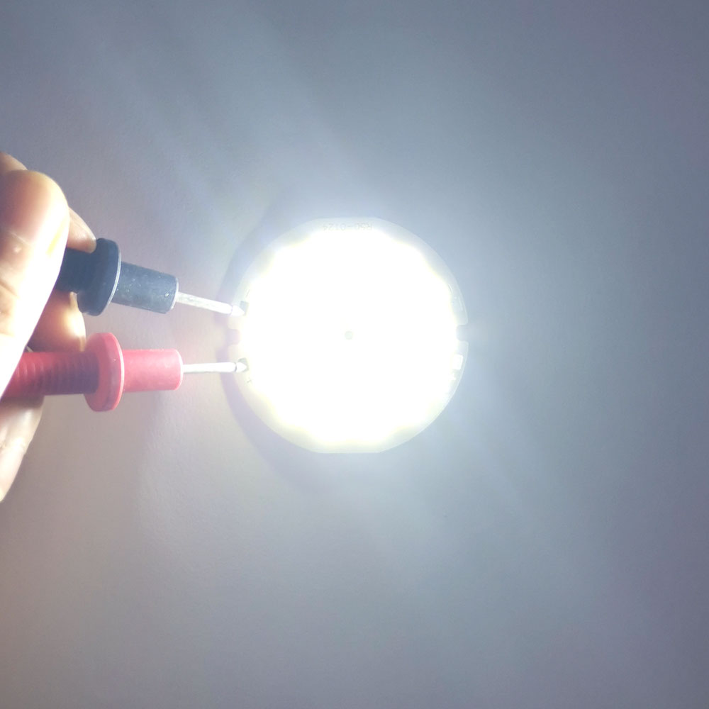 Luz LED de 3V, 50mm de diámetro, Chip COB redondo, lámpara LED de doble anillo, bombilla LED de 3,7 V y 5W para luces de trabajo DIY, iluminación de decoración del hogar