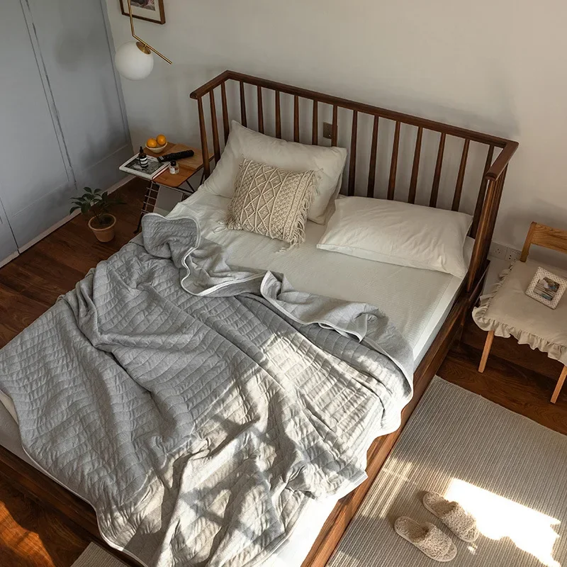 Streifen Baumwolle Sommer decke für Bett weiche haut freundliche Königin Stepp decke für Sommer klimaanlage dünne Bettdecke atmungsaktiv