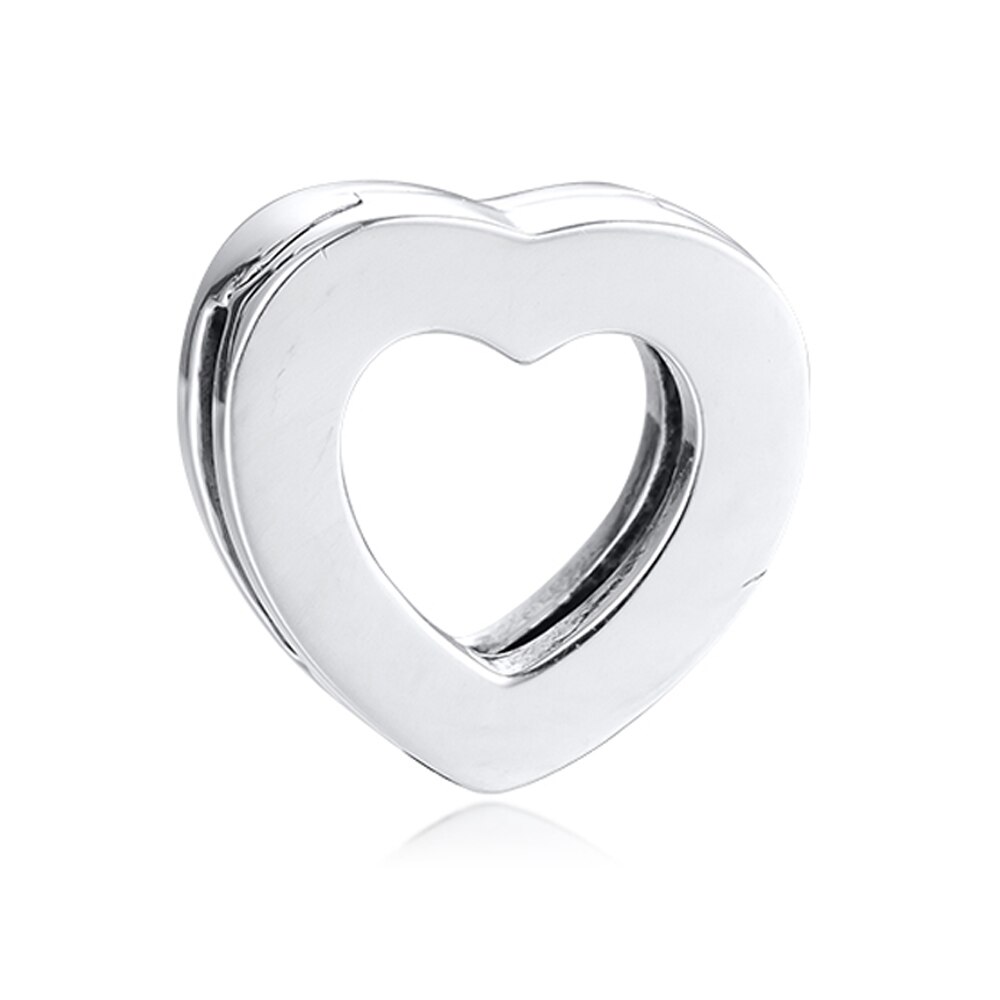 925 Sterling Silver Heart Clip Charm Beads Fits Reflexions Bracelet Women Jewelry Newest Valentine's Day