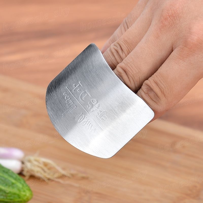 Uk fingerbeskytter i rustfrit stål køkkenhåndskåret sikkert beskyttelsesværktøj fingerbeskyttere: Default Title