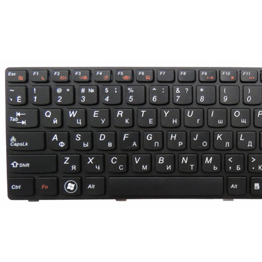 Gzeele ru laptop tastatur til lenovo  b590 v570 z570 z575 b570a b570g b575 b575a b580 25013347 med sort ramme ru