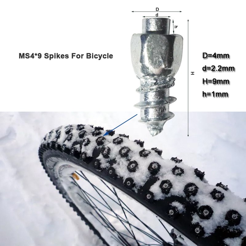 9 mm Tire Studs Snow Spikes Anti-Slip Anti-Ice for Car Truck Bicycle Boot Motorcycle ATV SUV Auto