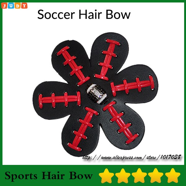 Softbal Honkbal voetbal Leer Haar Bloem Hairclips Seamed Haarelastiekjes 9 kleur in voorraad