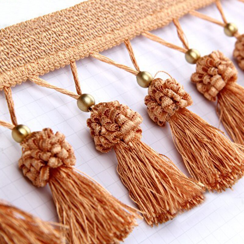 Ribete de cortina de 11 metros, cinta de ribete de flecos, recorte de borlas, ropa, tapicería, manualidades decorativas DIY