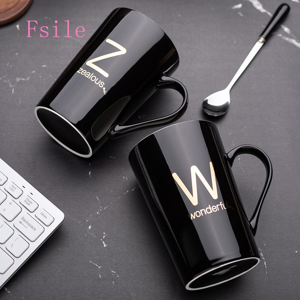 couple ceramic mug with lid spoon trend men and women household drinking cup personality milk coffee tea cup cup