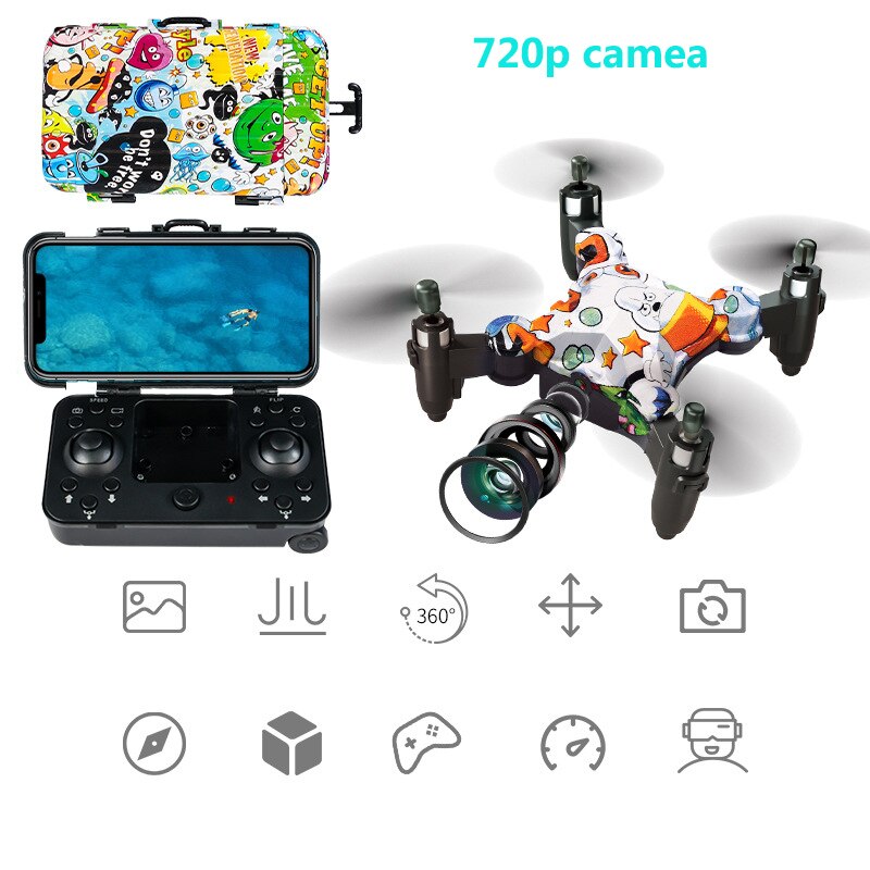 Mini Dron plegable con cámara HD para niños, cuadricóptero de juguete plegable con cámara HD gestual photo RC