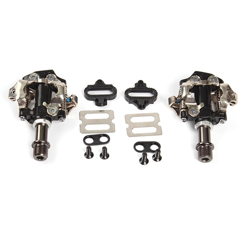 Pédales VTT Doubles Bucklos Flat/SPD Autobloquantes 9/16" | Plateforme Large, Compatible Shimano