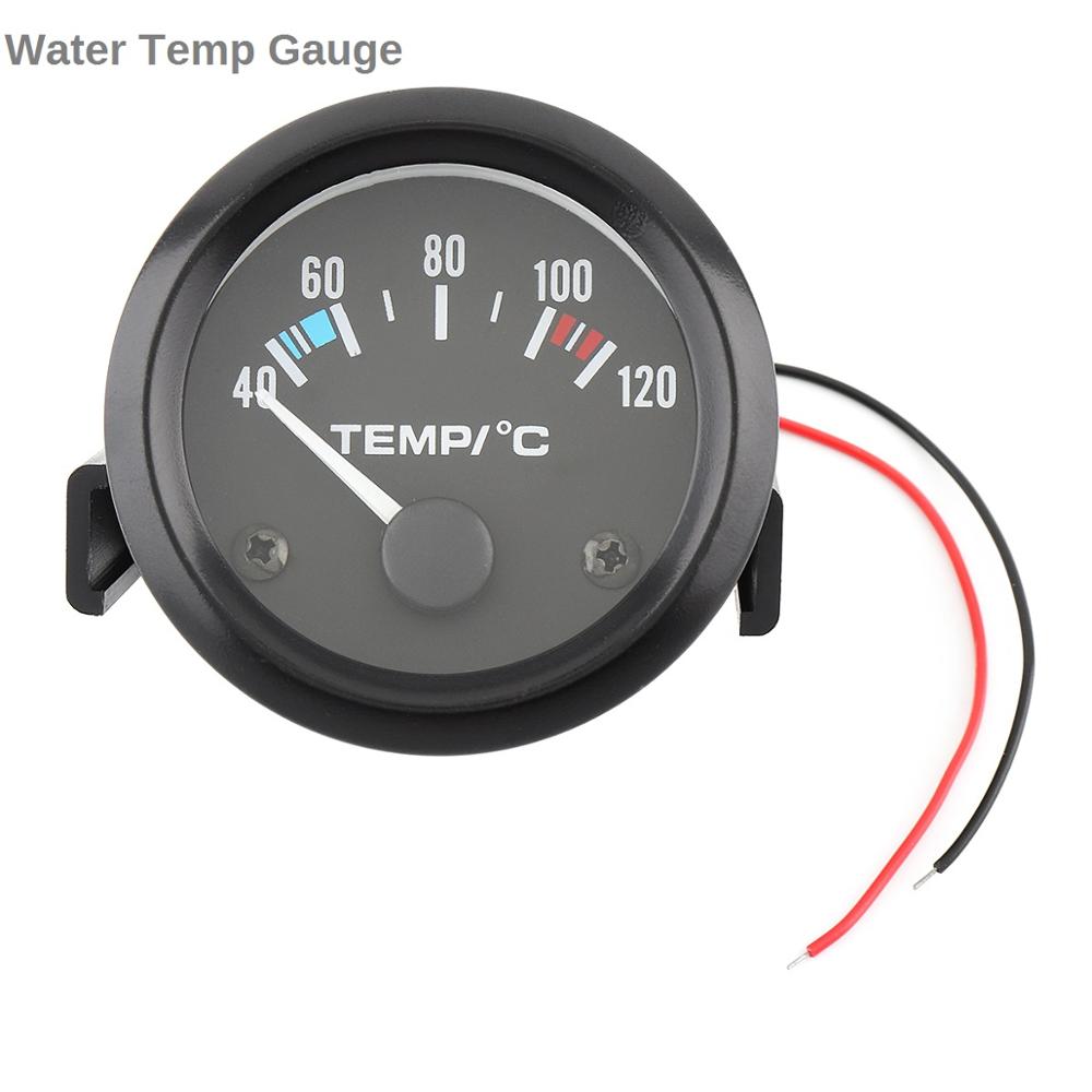 Universal 2 tommer 52mm bil amperemeter voltmeter 60-0-60 amp gauge volt meter til båd lastbil atv amp meter mål til biler: Vandtempometer