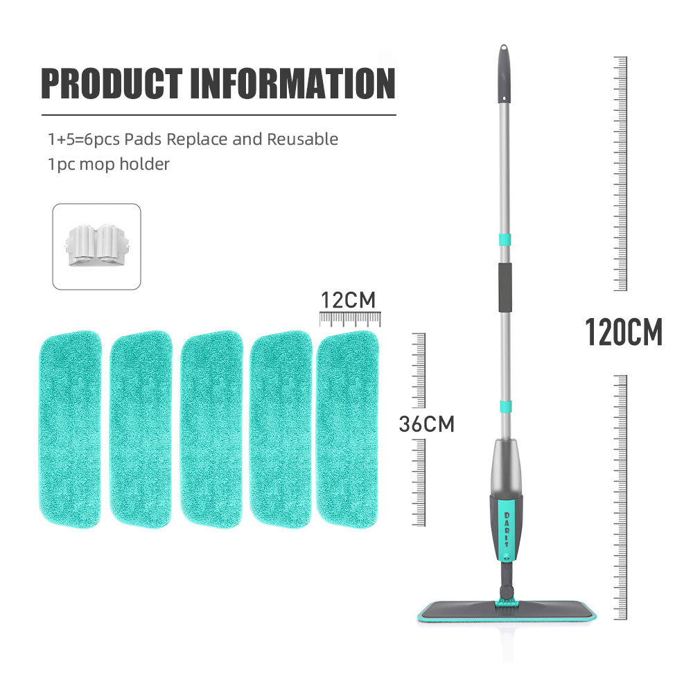 Magic Floor Cleaning Veegmachine Bezems Met Microfiber Pads 360 ° Rotatie Platte Spuiten Vloer Mop Bezem Voor Schoonmaken Thuis Spin mop