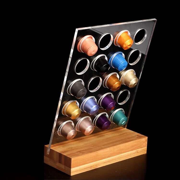 1PC Acrylic Coffee Pod Holder Rack Capsule Storage Stand Nespresso Rack Dispensing Tower Display