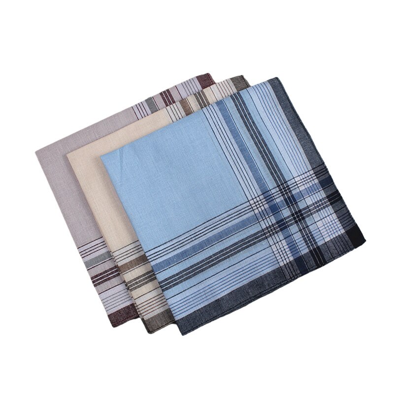 Puur Katoen Heren Plaid Gestreepte Plein Zakdoeken Vintage Plaid Classic Pocket Zweet-Absorberende Zakdoek Nostalgia10pcs/Lot
