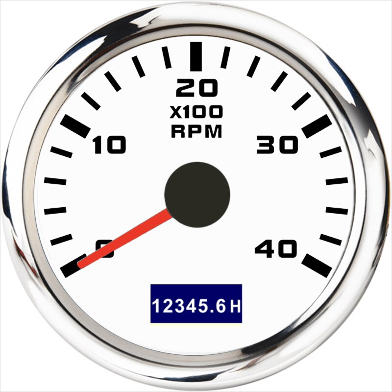Tacómetro de 0 a 3000 RPM y 52mm con reloj de arena LCD, medidor de Tacho a prueba de agua de 4000 RPM y 7000RPM con luz trasera roja para yates y barcos: WS-4000 RPM