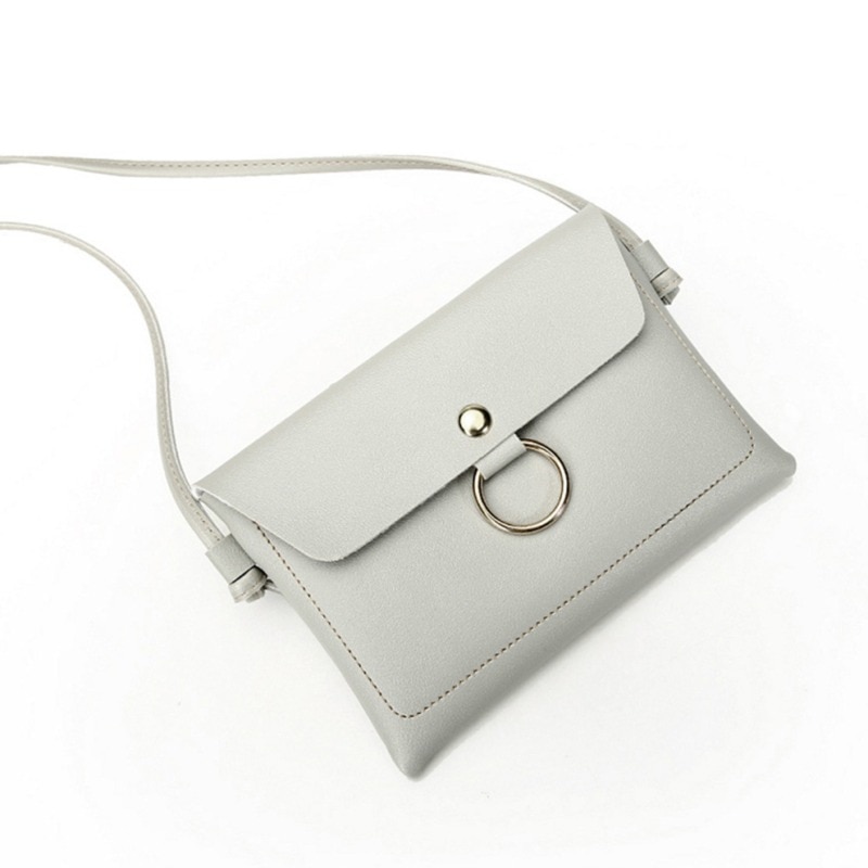 Womens Girl Lady Leuke Mini Crossbody Schoudertas Pu Lederen Dames Hand Tassen Portemonnee Handtas Bolsas Feminina: 4 ligth grey