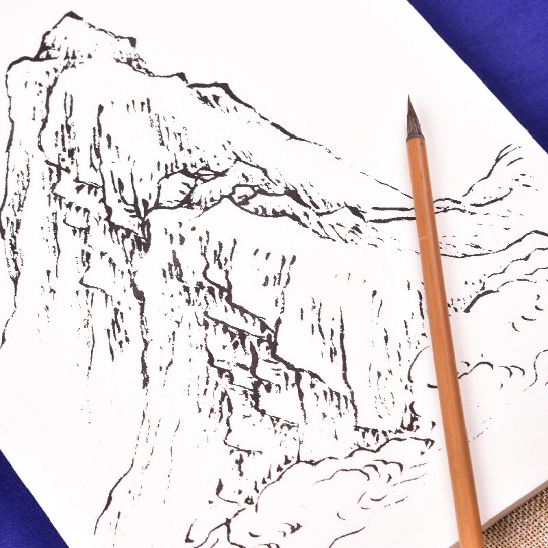 126 Sheets Landscape Painting Album Tracing Drawing Manuscript Ripe Rice Paper Drawing for Beginners Watercolor Chinese Painting