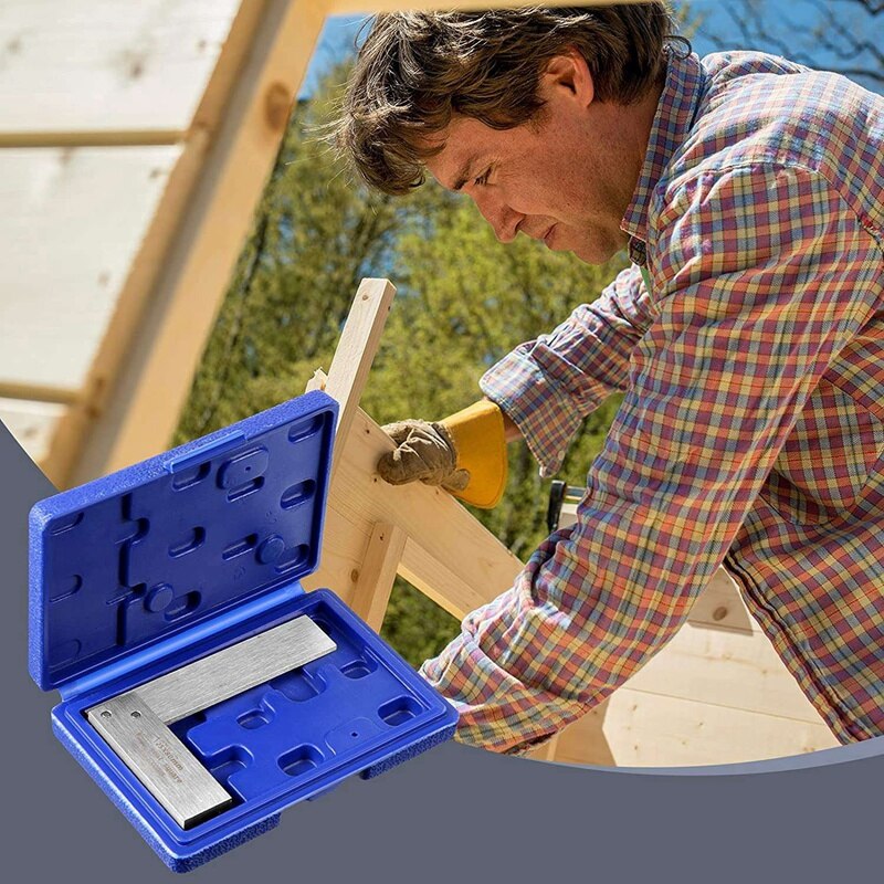 Machinist Square Set,2Inch,3Inch,4Inch &amp; 6Inch Squares Machinist Square Mechanical Engineer Square,Wide Base Square Tool