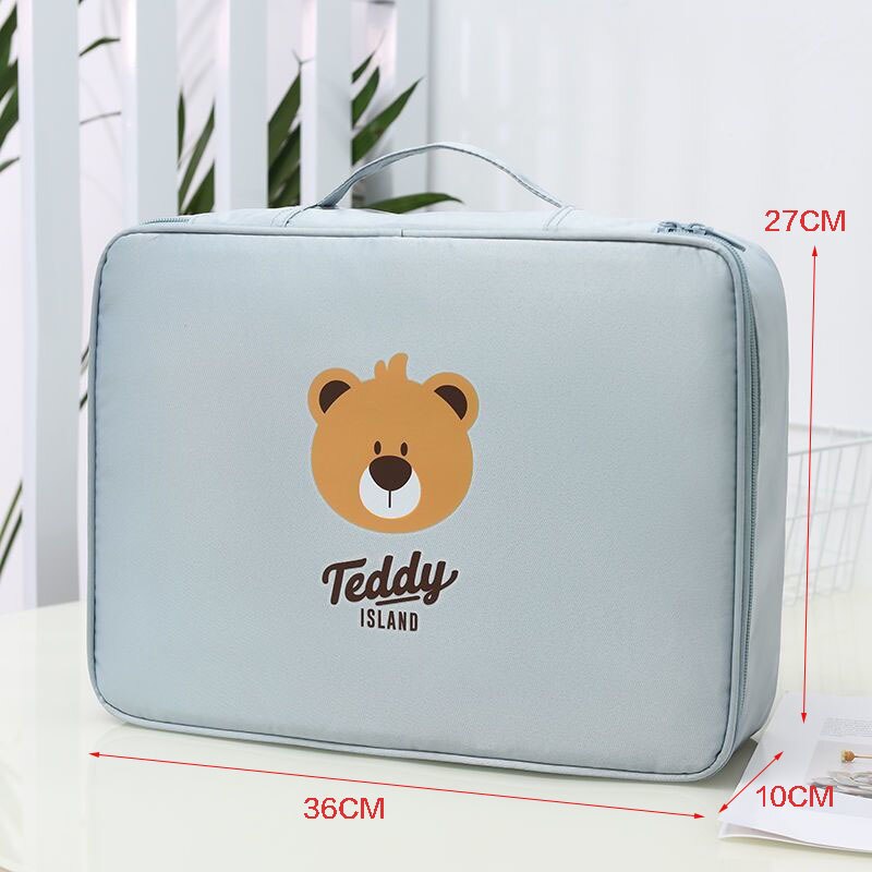 Large-capacity Document Storage Organizer Bag File Container Bills Folder File U Disk Arrange Briefcase Practical Accessories: B Blue