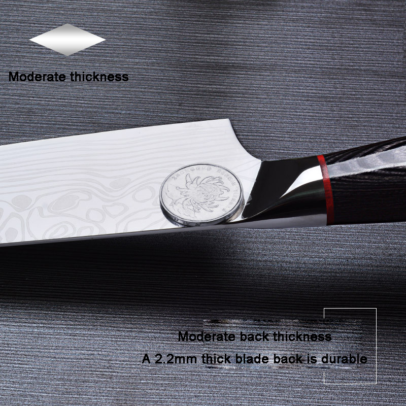 Kitchen Knife 8 Inch Japanese Chef Knives 7CR17 High Carbon Stainless Steel Meat Cleaver Slicer Santoku Knife