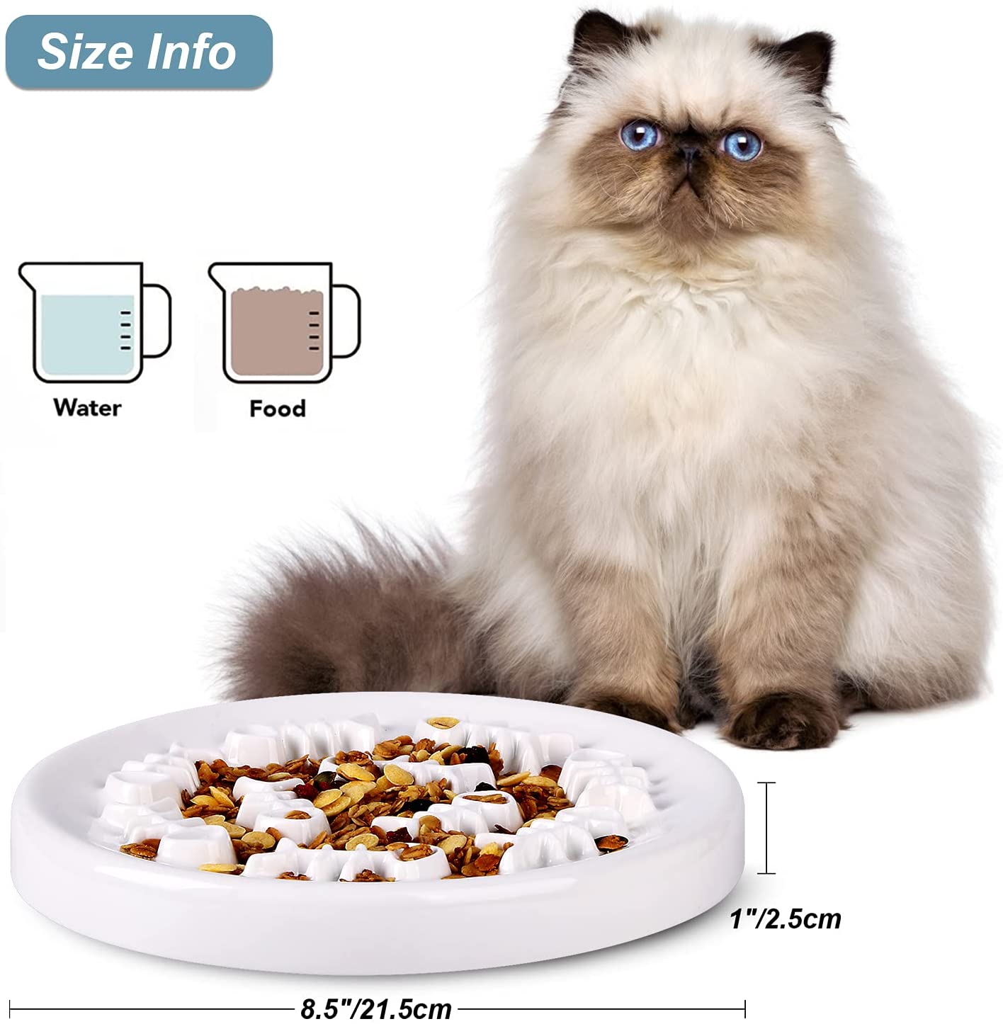 Comedero lento para gatos, tazón de alimentación lenta, rompecabezas de cerámica para gatos, diversión interactiva, Bloat para dejar de comer, cuencos para perros y Mascotas