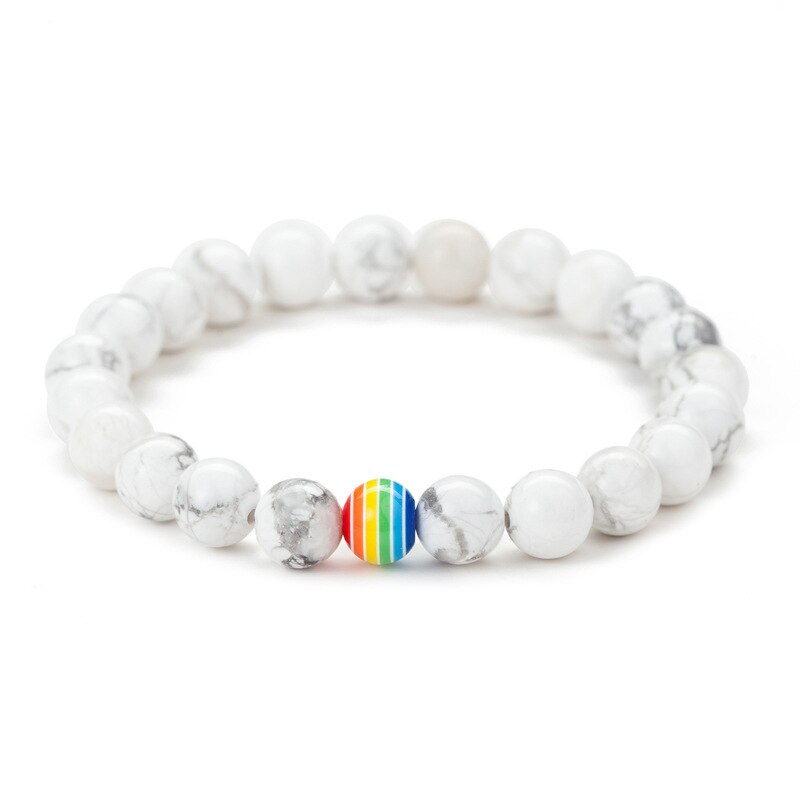 MIQIAO colore arcobaleno perline Gay Gay simbolo lesbico catene braccio cinturino da polso bracciale per uomo donna amici regalo gioielli Boh