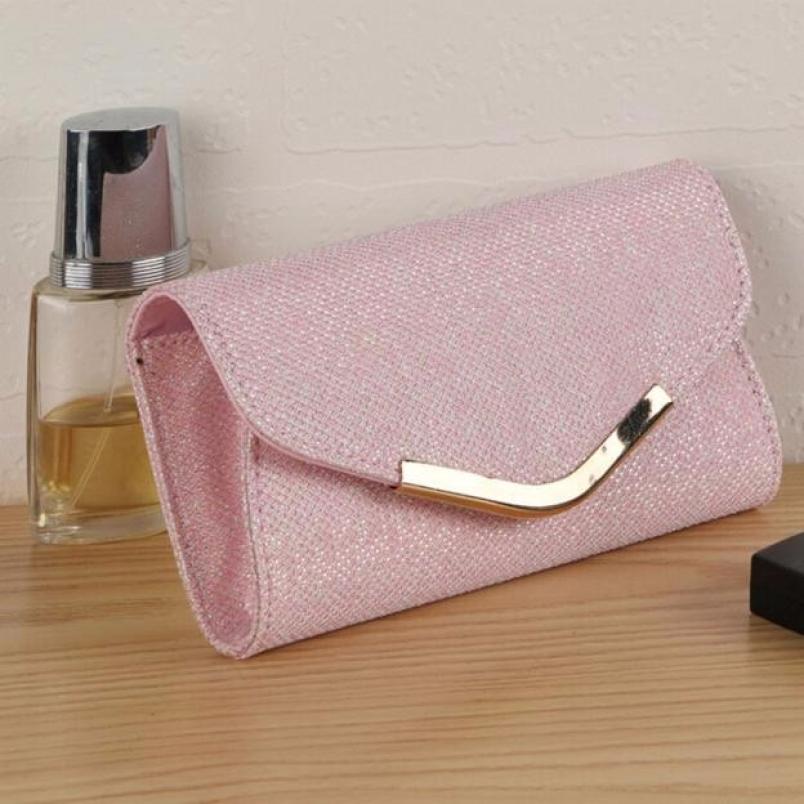 Dames Handtassen Upscale Avondfeest Kleine Clutch Bag Banket Purse Handtas Effen Kleur Envelop Tas Клатч Женский # Y: Pink