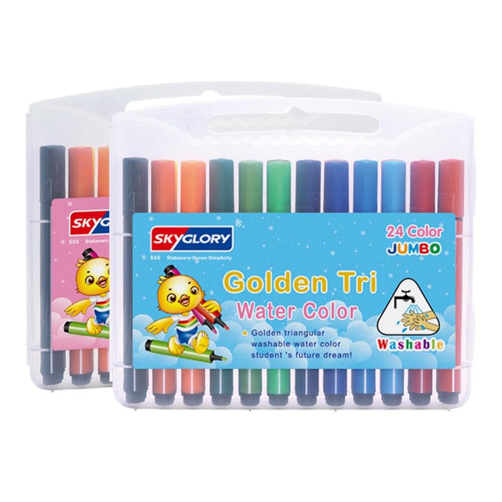 12/18/24/36 Color Watercolor Pen Set Washable Children Mark Painting Cute Kids Drawing Pens Art Supplies