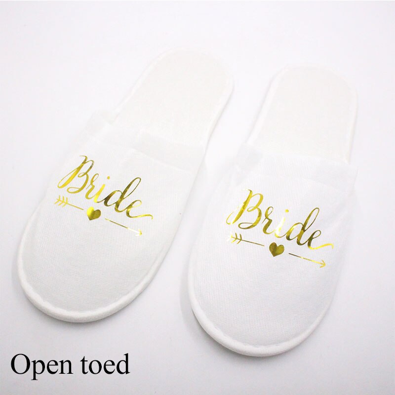 Gast Hotel Slippers Bruiloft Feest Bruidsmeisje Bruidsmeisje Slipper Hotel Reizen Spa Schoenen Gold Glitter Brief Flip Flop: 7