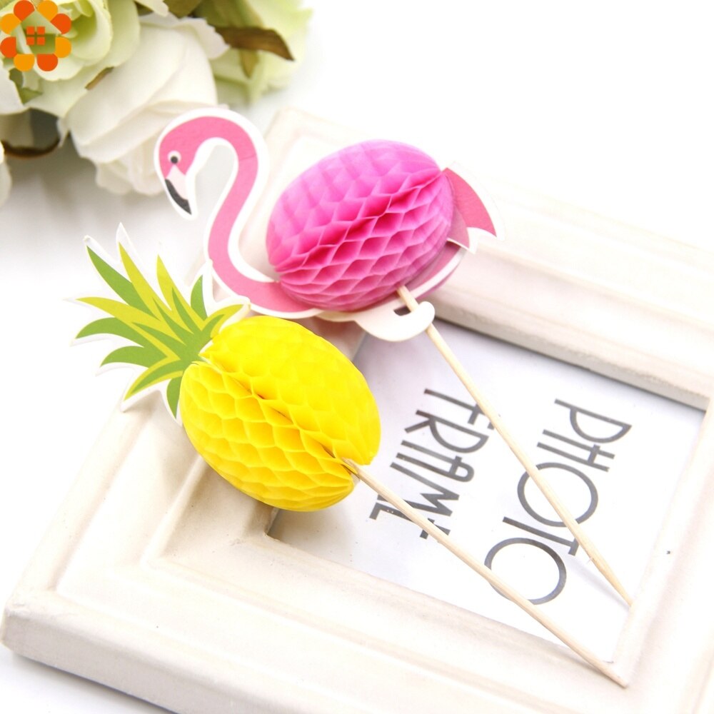 20 stk flamingo cupcake toppers gjør-det-selv kaker topper picks ananas topper bryllup/bursdagsfest dekorasjon baby shower rekvisita