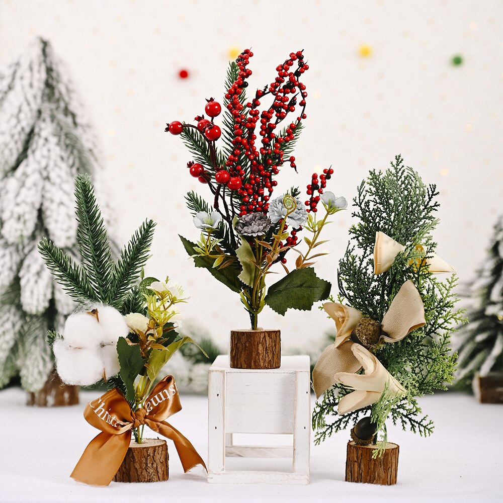 Mini Kerstboom Desktop Ornamenten Kunstmatige Festival Miniatuur Boom Decoratie Voor Thuis Room Decor Kinderen 28*13Cm