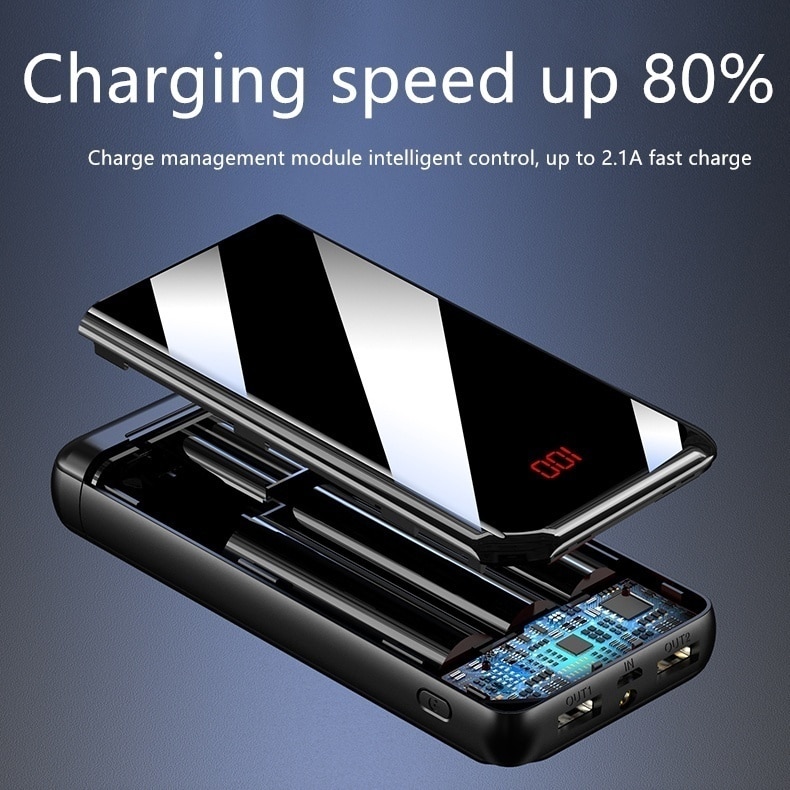 Bluetooth Headset Power Bank 30000mAh Power Externe Batterie Tragbare Schnelle Ladegerät für Alle Smartphone Iphone Ladegerät Bank