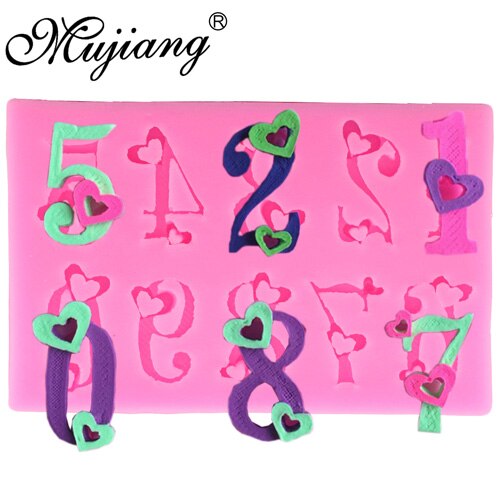 Mujiang DIY Numbers Candy Silicone Mold Chocolate Jelly Molds Party Fondant Cake Decorating Tools 3D Craft Soap Clay Moulds: CD197