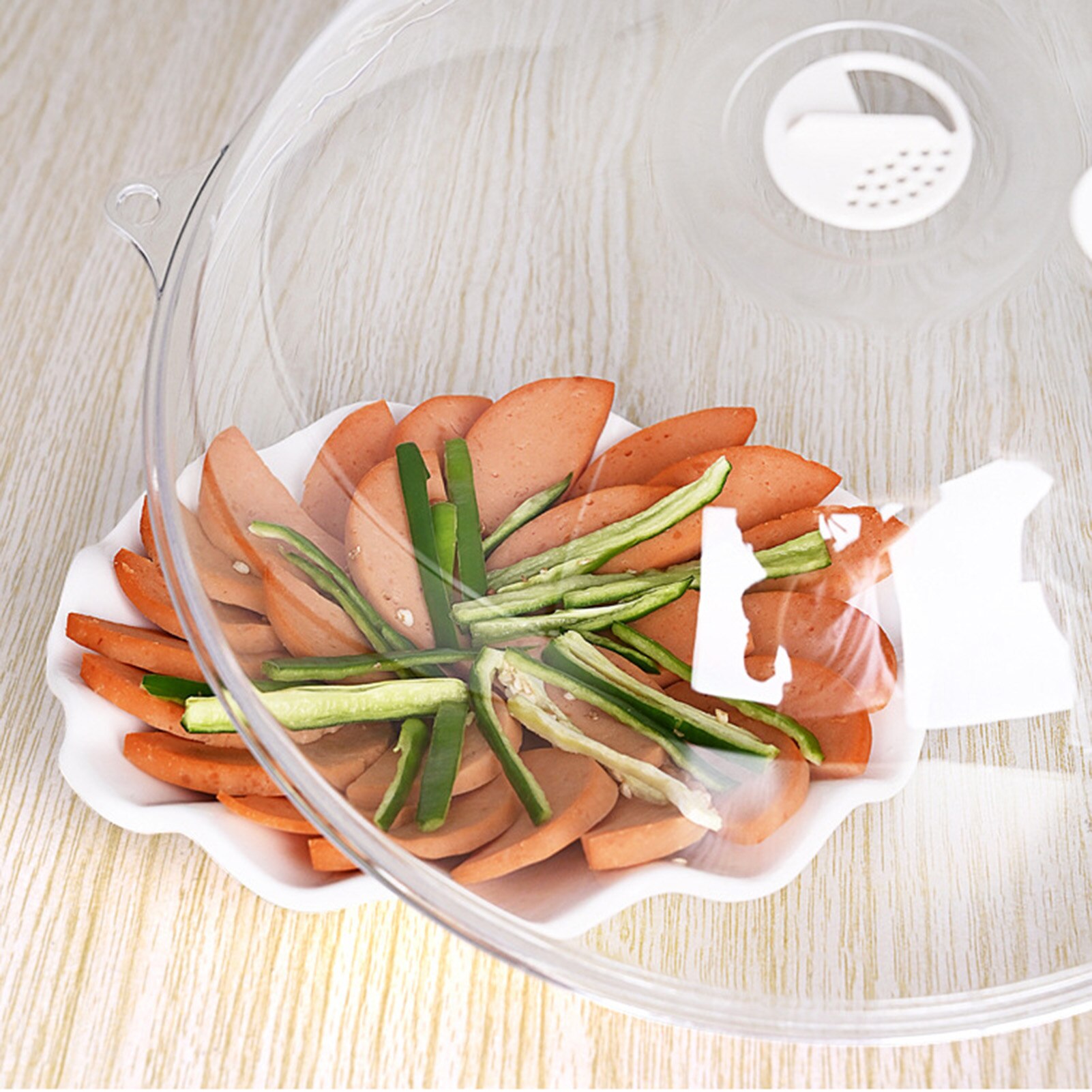 Magnetron Voedsel Cover Transparant Anti Sputteren Cover Handvat Herbruikbare Luchtdicht Voedsel Covers Home Handvat Hittebestendige Deksel