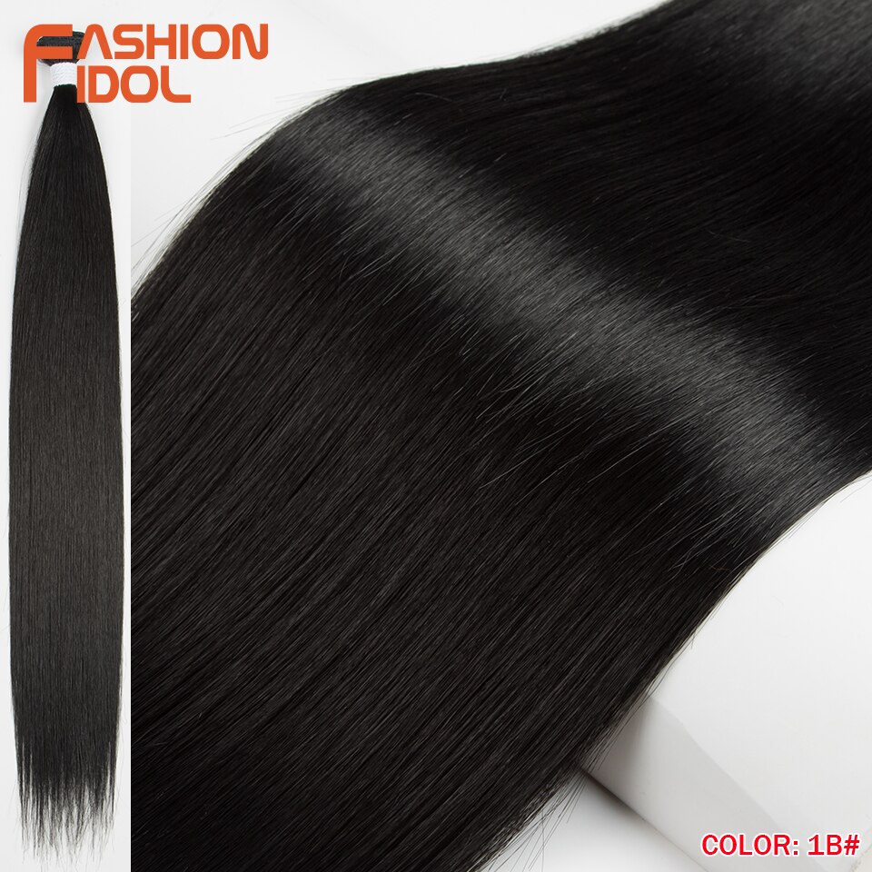 Bone Straight Hair Extensions Ombre Blonde Hair Bundles Super Long Hair Synthetic 24 Inch Straight Hair Full to End IDOL