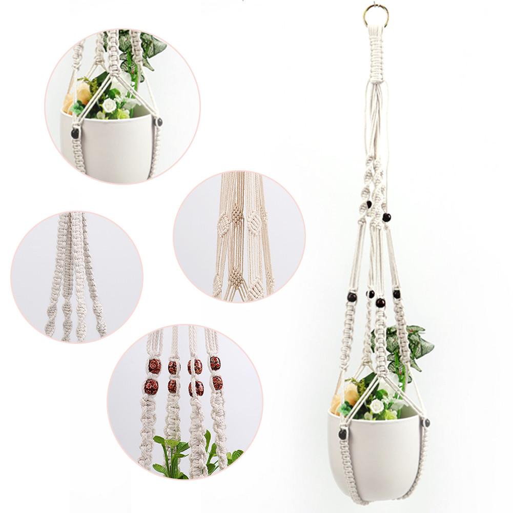 Cuerda de algodón Natural para manualidades DIY, Kit de 4 palos DIY con otros accesorios para jardinería, maceta de flores, cuerda colgante