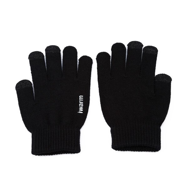 Heren gebreide skihandschoenen antislip touchscreen heren dikke warme handschoenen winter herfst heren wanten warme handschoenen: Zwart