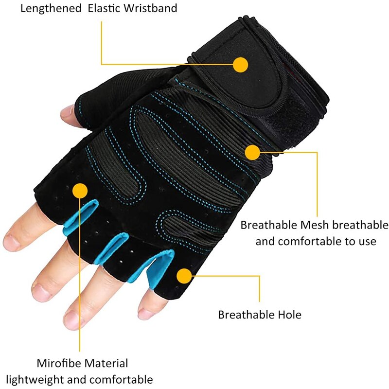 Gants d'haltérophilie antidérapants pour hommes et femmes, équipement de Fitness, respirant, demi-doigt, pour Crossfit, entraînement de force