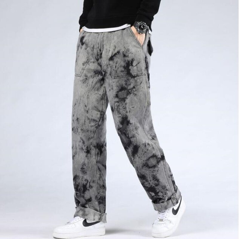 Style Hip Hop Baggy Jeans Mens Denim Hip hop Loose Pants Rap Jeans For Boy Rapper Plus size 30-46