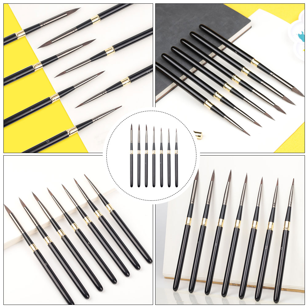 7pcs Metal Rod Paint Brushes Watercolor Painting Pens Oil Painting Brushes