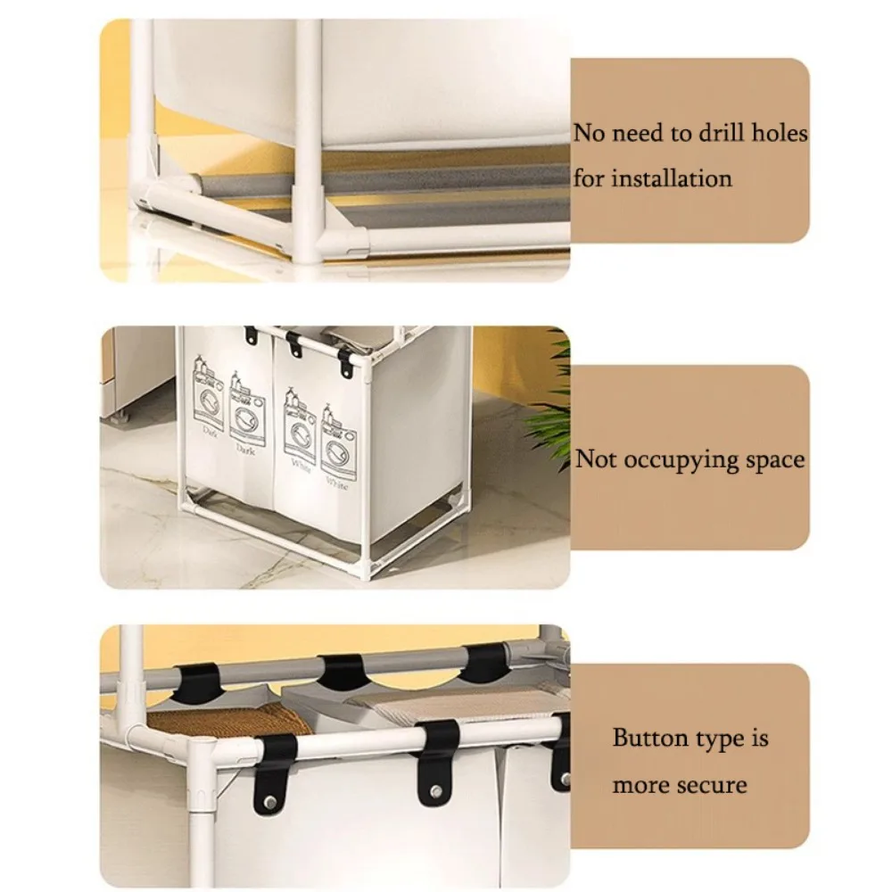 Grote wasmand Opvouwbare rasterorganizer Mand 2-laags verwijderbare waterdichte vuile klerenorganizer Wasmand voor thuis