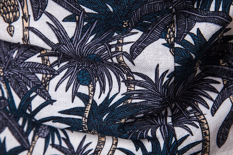 Men's Slim Fit Flower Printed Shirts Male Short Sleeve Floral Shirt Men Basic Tops Casual Plus Size Shirts Printing on Vacation