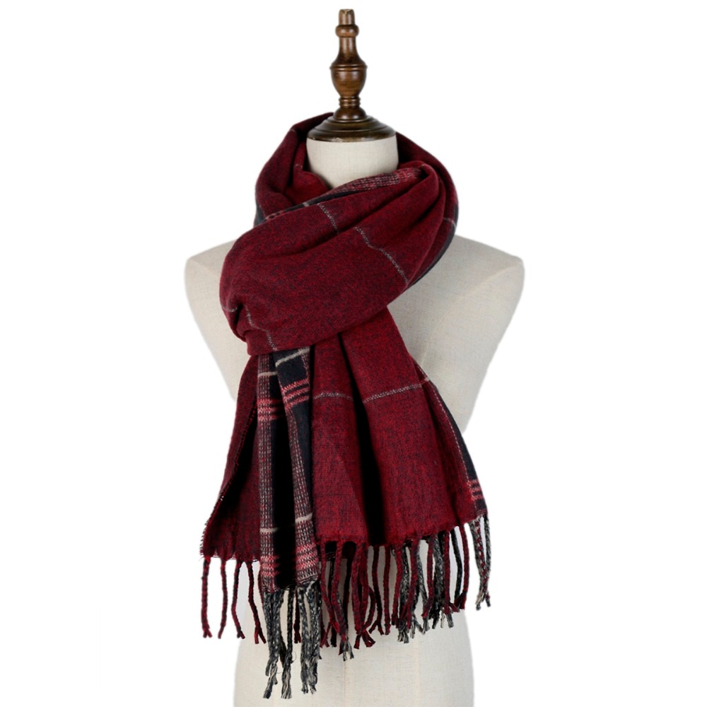 Skjerf herre jacquard ull kashmir herre skjerf europeisk vendbar dusk vevde sjal inverno rutete herre skjerf varm myk boutique