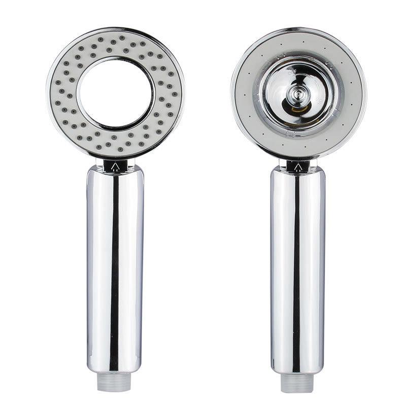 Double-sided Shower Head Water Saving Round ABS Plating Bath Shower High Pressure Handheld Hand Shower