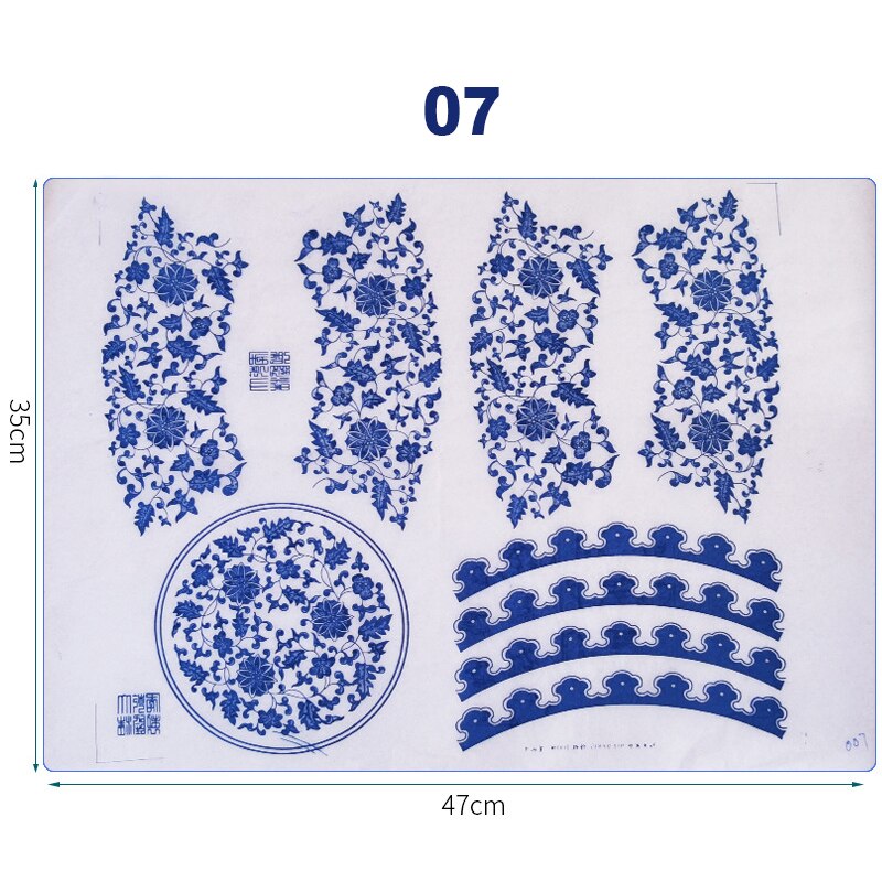 Papier de transfert en céramique d&#39;art poterie, glaçure sous glaçure, fleur noire, décalcomanies en céramique haute température, outils en argile polymère pour bricolage: 7