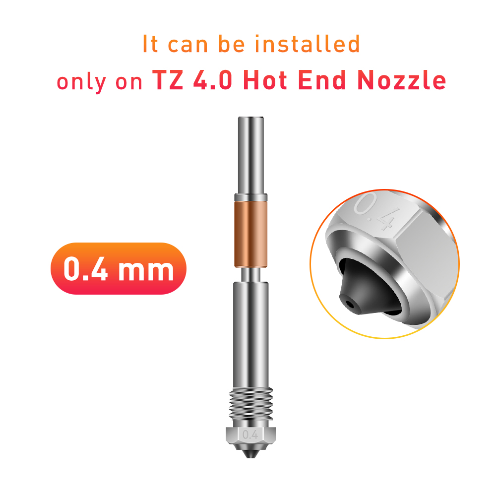 Nuovo aggiornamento TZ4.0 Hotend per BambuLab P1S, P1P, X1, X1C, X1E Ugello in acciaio temprato monopezzo caldo fine kit Accessori per stampante 3D: nero