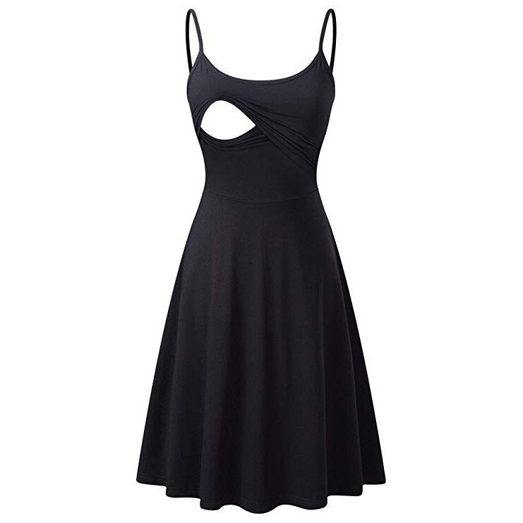 Vestido de maternidad para mujeres embarazadas, Túnica de Color sólido, ropa de maternidad para amamantar, n. ° 04: Negro / L